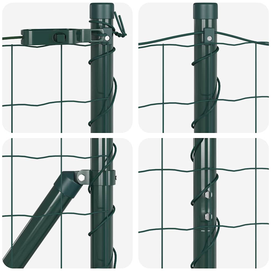 Ograda s postovima Zelena 1,2 x 25 m Čelik i PVC