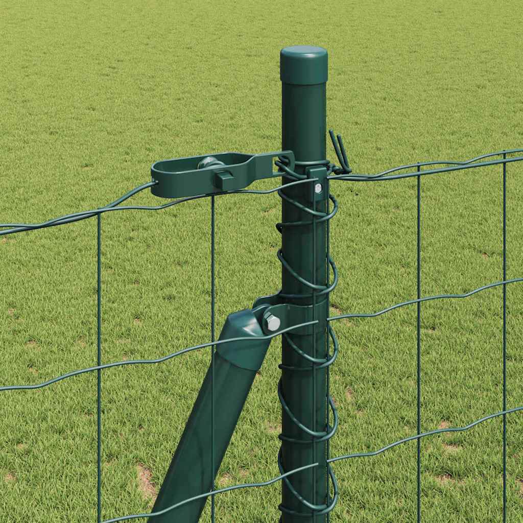 Ograda s postovima Zelena 1,2 x 25 m Čelik i PVC