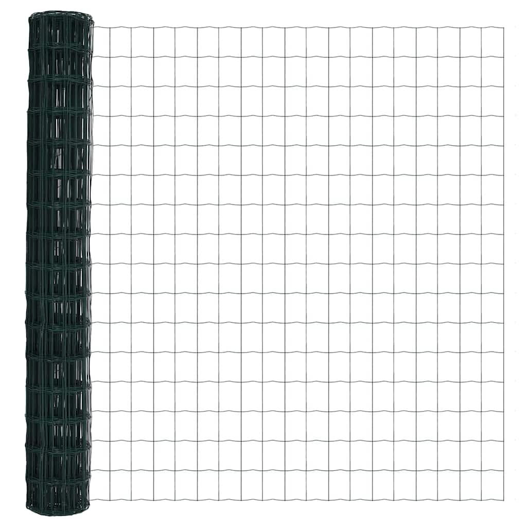 Ograda s postovima Zelena 1,2 x 25 m Čelik i PVC