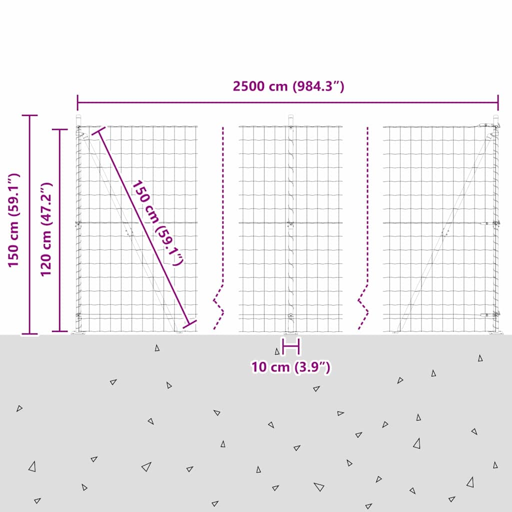 Ograda s postovima Zelena 1,2 x 25 m Čelik i PVC