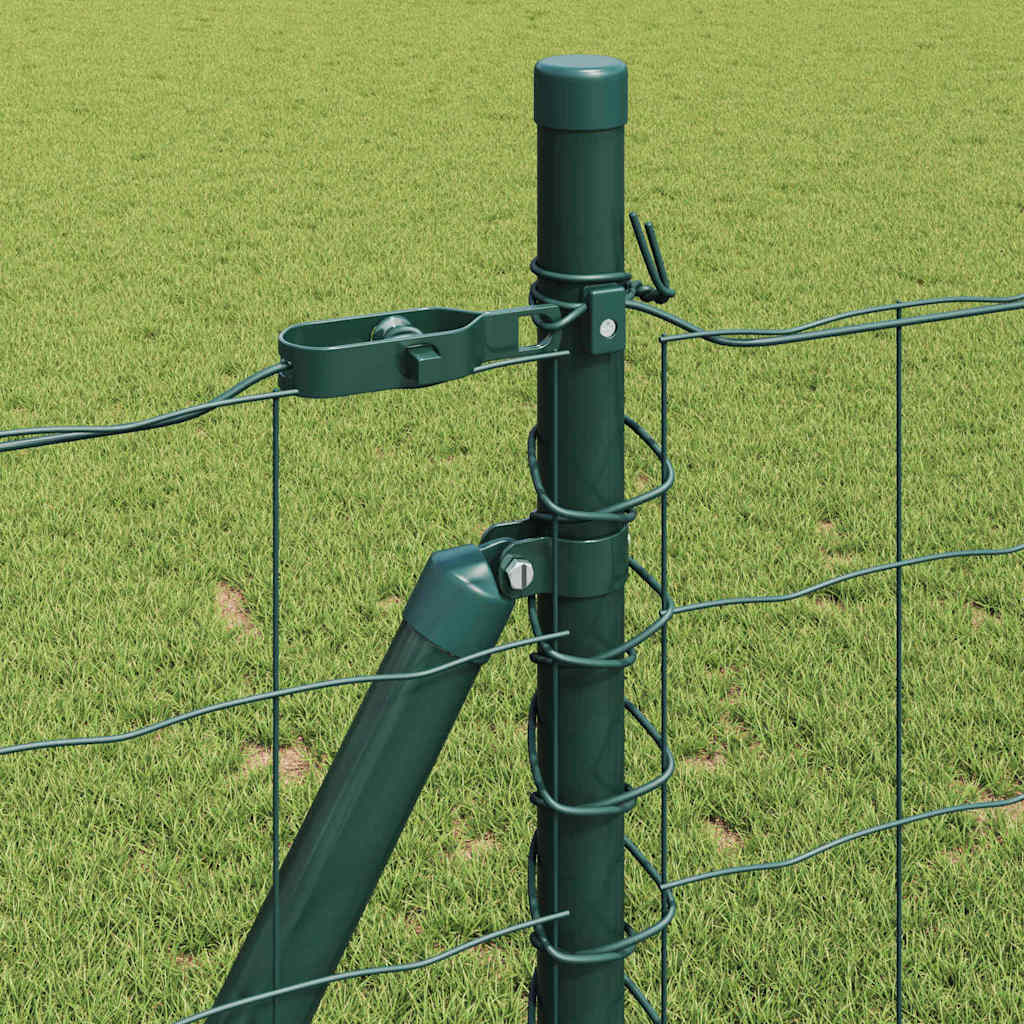 Ograda s postovima Zelena 0,8 x 25 m Čelik