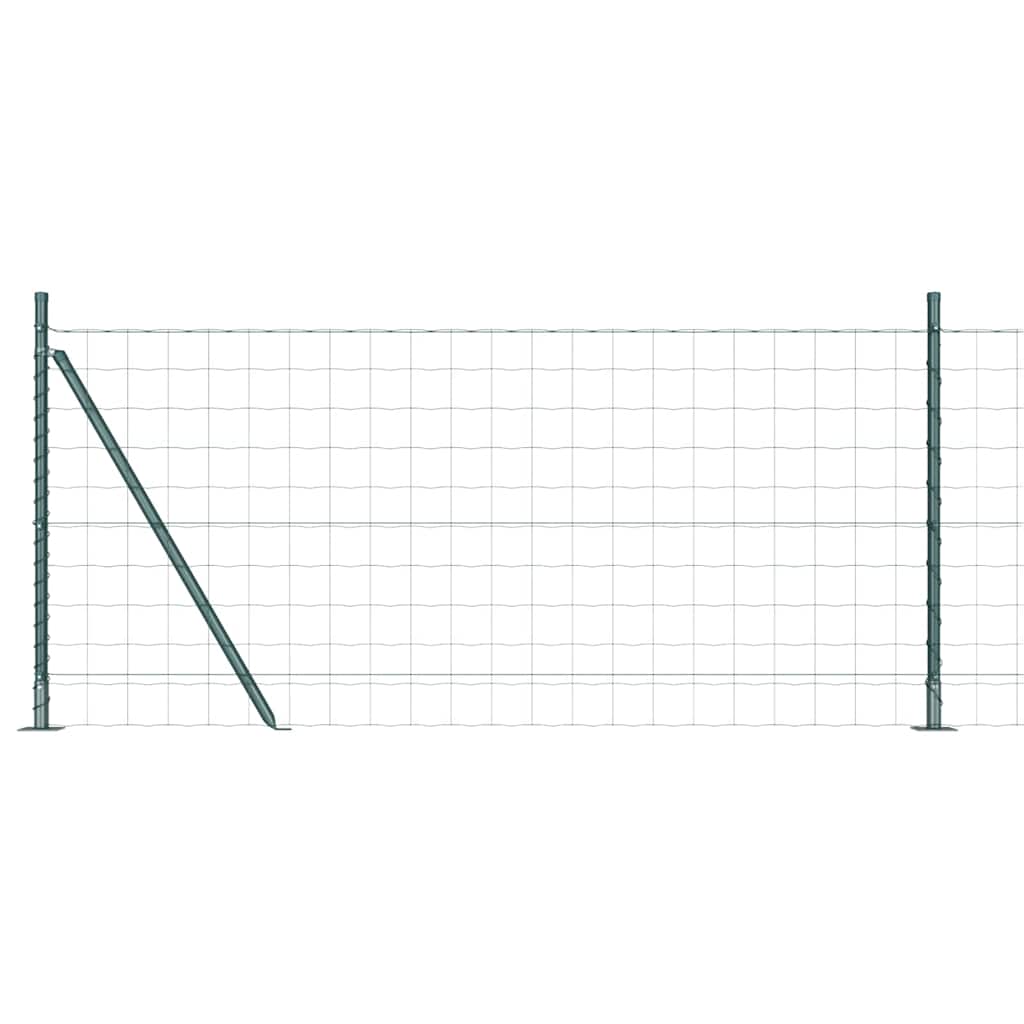 Ograda s postovima Zelena 1 x 25 m Čelik