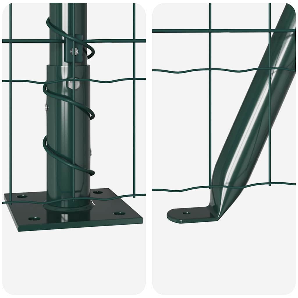 Ograda s postovima Zelena 0,4 x 50 m Čelik i PVC