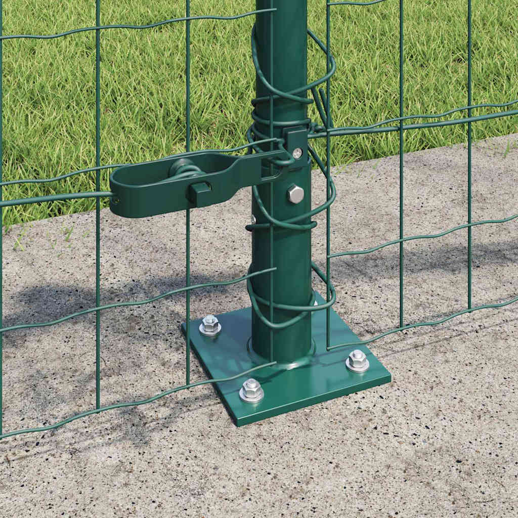 Ograda s postovima Zelena 0,4 x 50 m Čelik i PVC