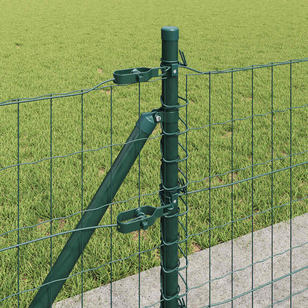 Ograda s postovima Zelena 0,4 x 50 m Čelik i PVC