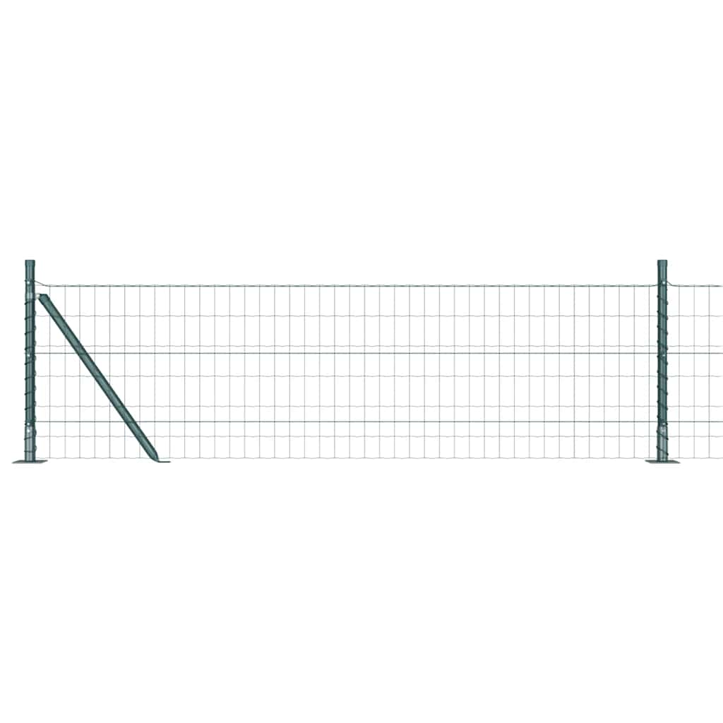 Ograda s postovima Zelena 0,4 x 50 m Čelik i PVC
