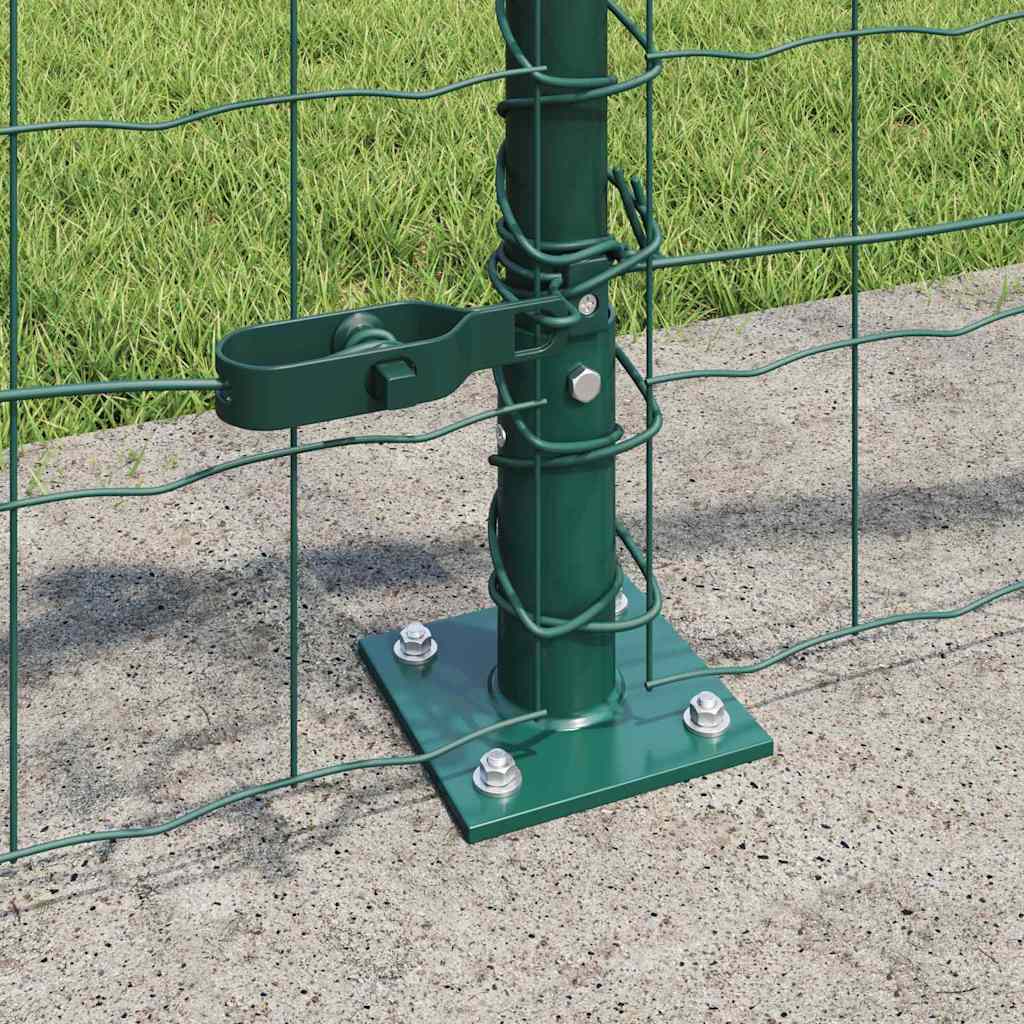 Ograda s postovima Zelena 0,4 x 50 m Čelik i PVC
