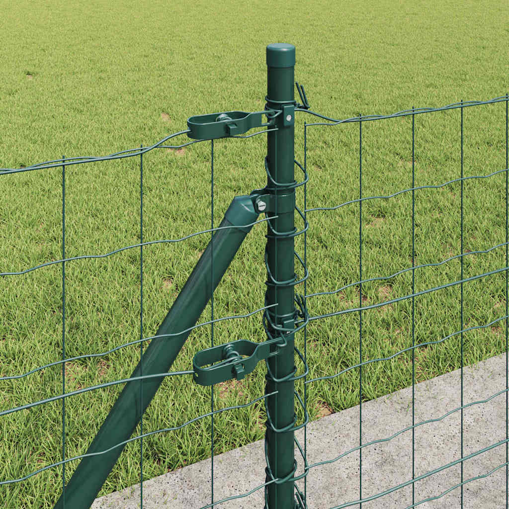 Ograda s postovima Zelena 0,6 x 50 m Čelik i PVC
