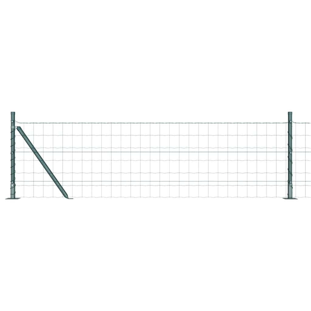 Ograda s postovima Zelena 0,6 x 50 m Čelik i PVC