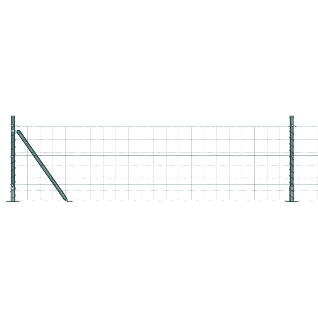 Ograda s postovima Zelena 0,6 x 50 m Čelik i PVC