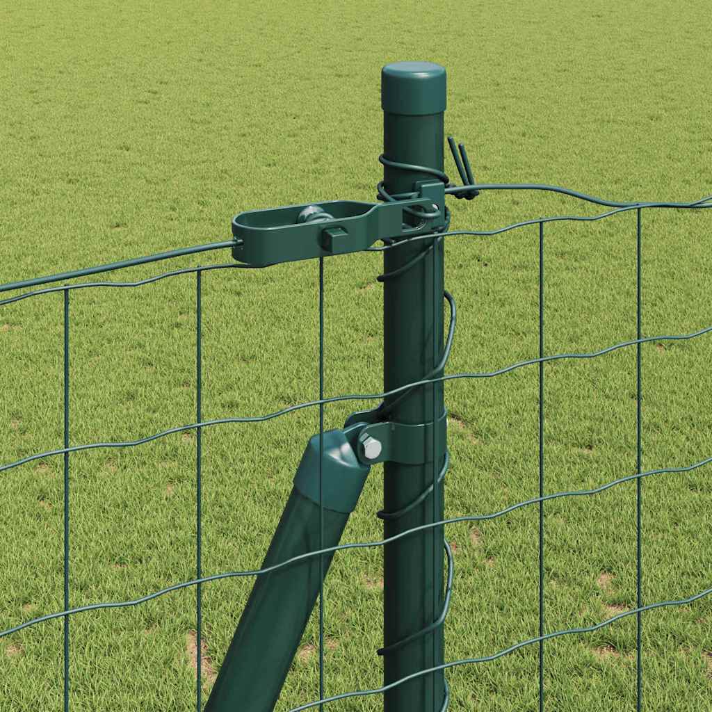 Ograda s postovima Zelena 1,5 x 10 m Čelik