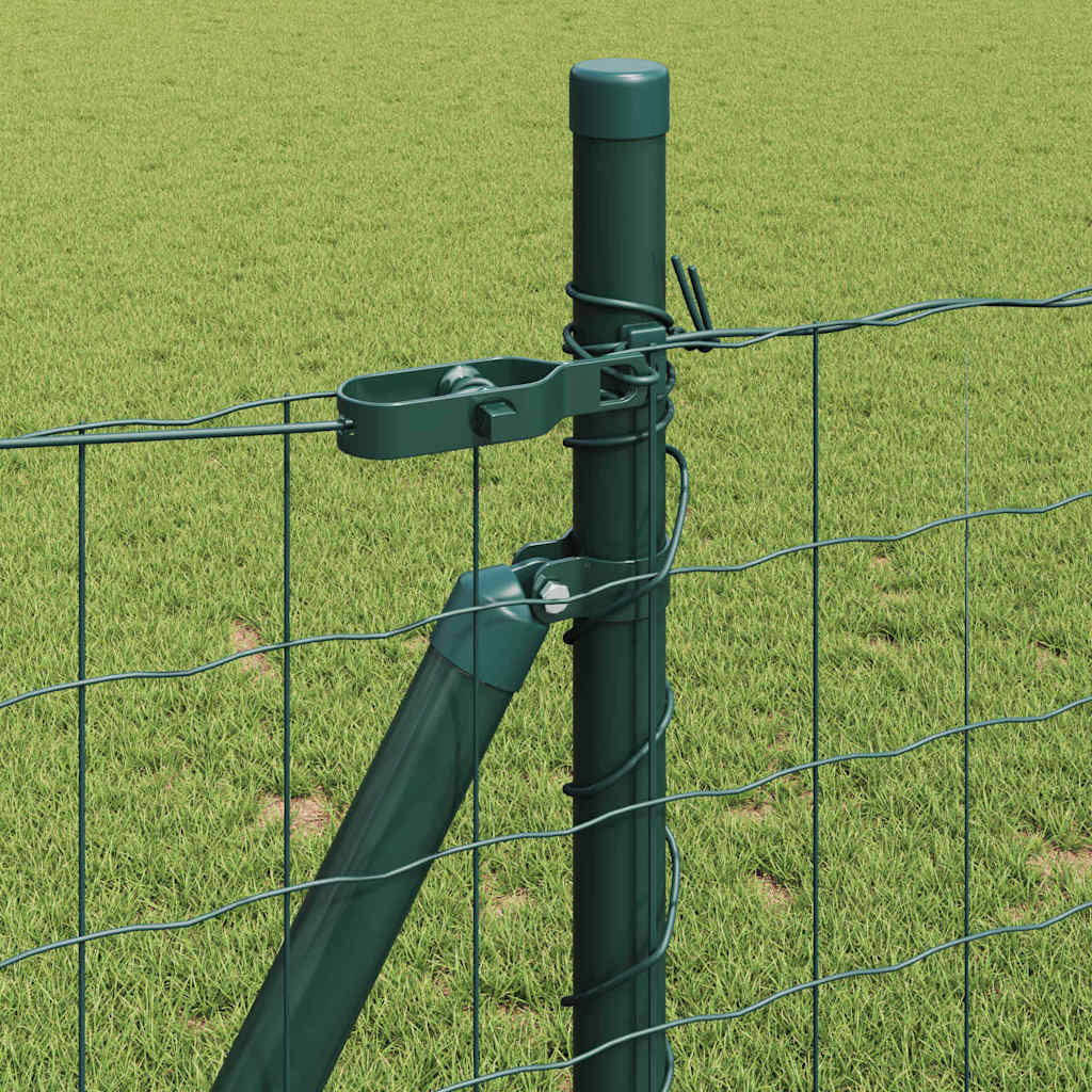 Ograda s postovima Zelena 0,8 x 25 m Čelik