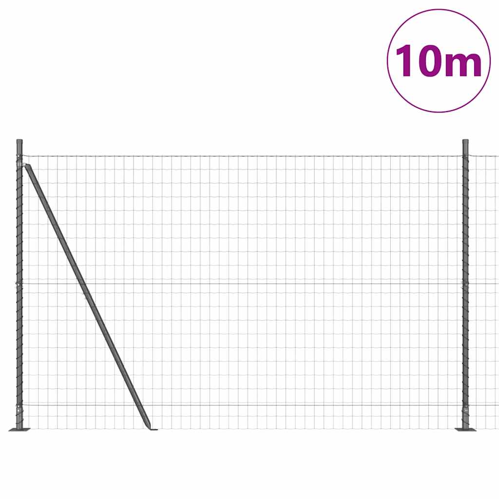 Euro Ograđivanje s Betonskom Bazom 10 x 1,4 m Siva Mreža