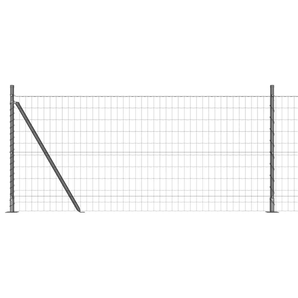 Ograda s postovima Siva 1 x 10 m Čelik i PVC