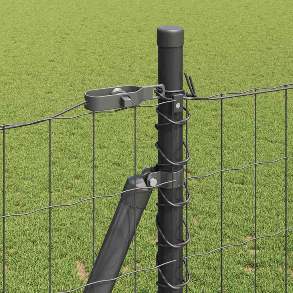 Ograda s postovima Siva 1,5 x 10 m Čelik i PVC