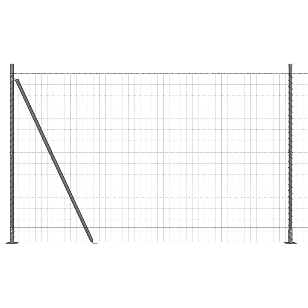 Ograda s postovima Siva 1,5 x 10 m Čelik i PVC