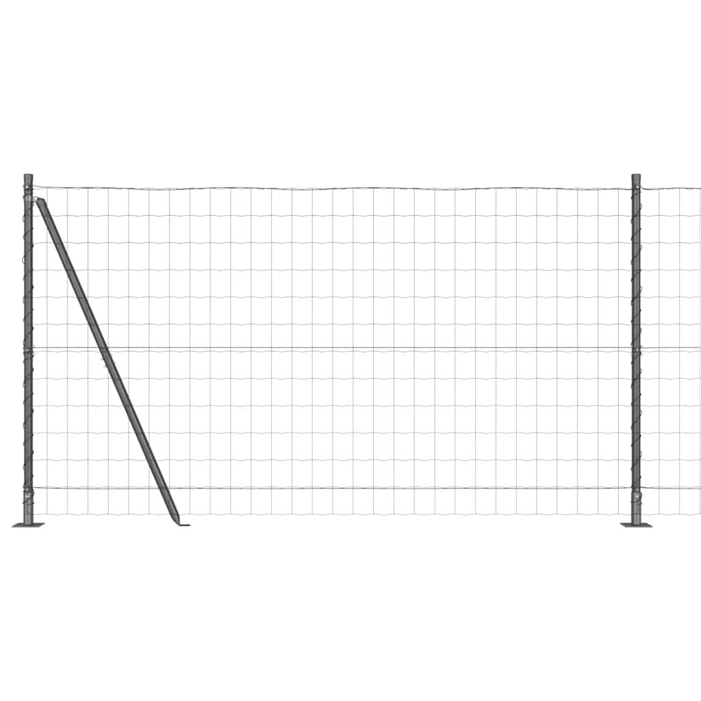 Ograda s postovima Siva 1,2 x 10 m Čelik i PVC