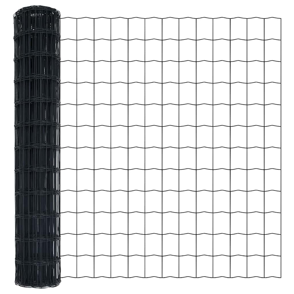 Ograda s postovima Siva 1,2 x 10 m Čelik i PVC