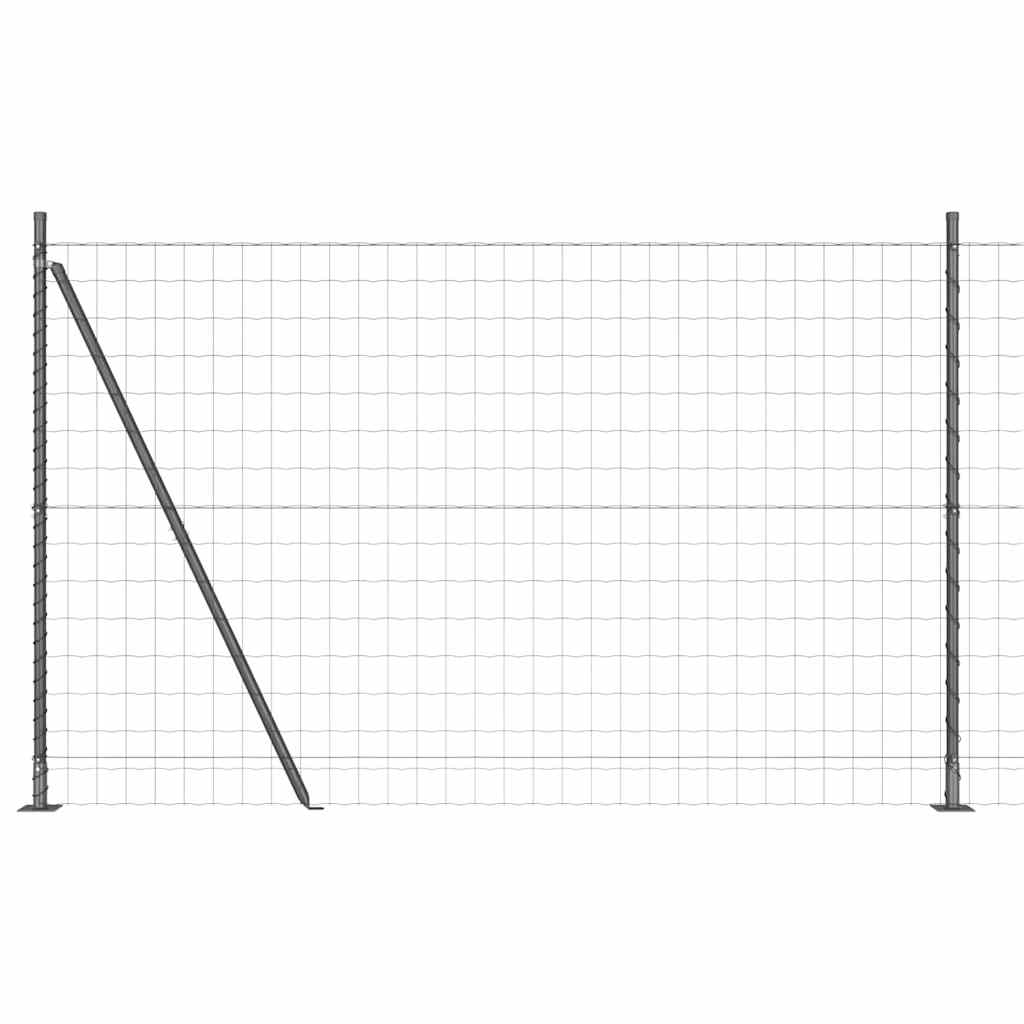 Ograda s postovima Siva 1,5 x 10 m Čelik i PVC