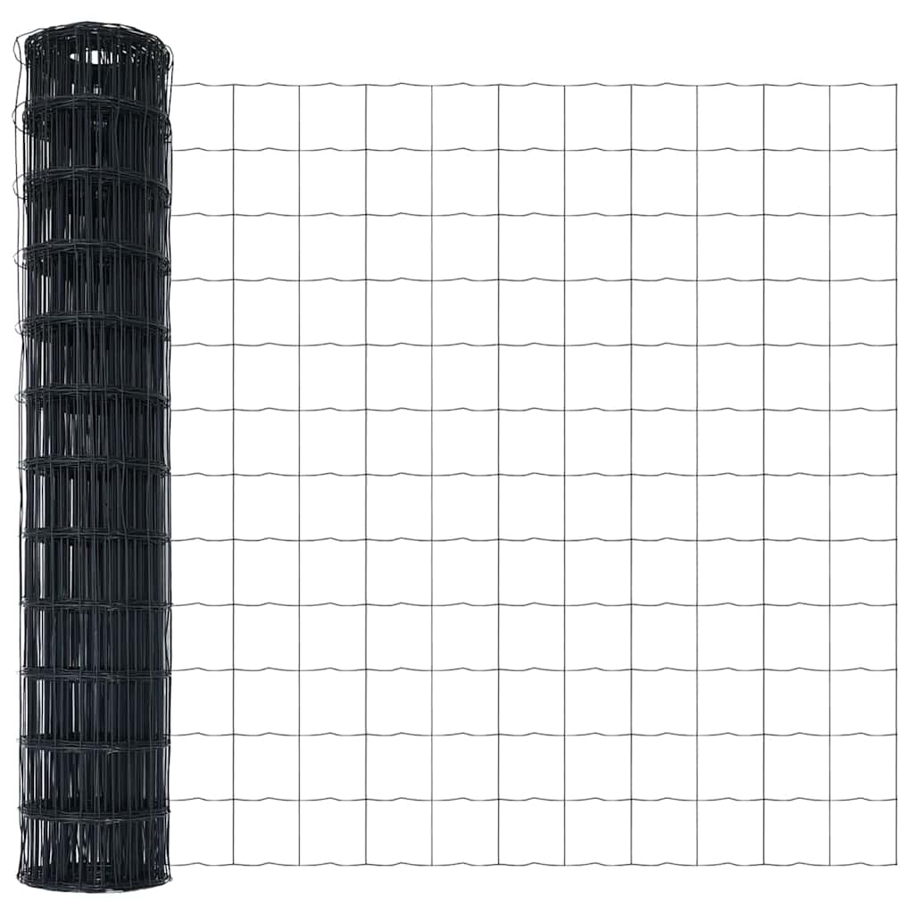 Ograda s postovima Siva 1 x 10 m Čelik