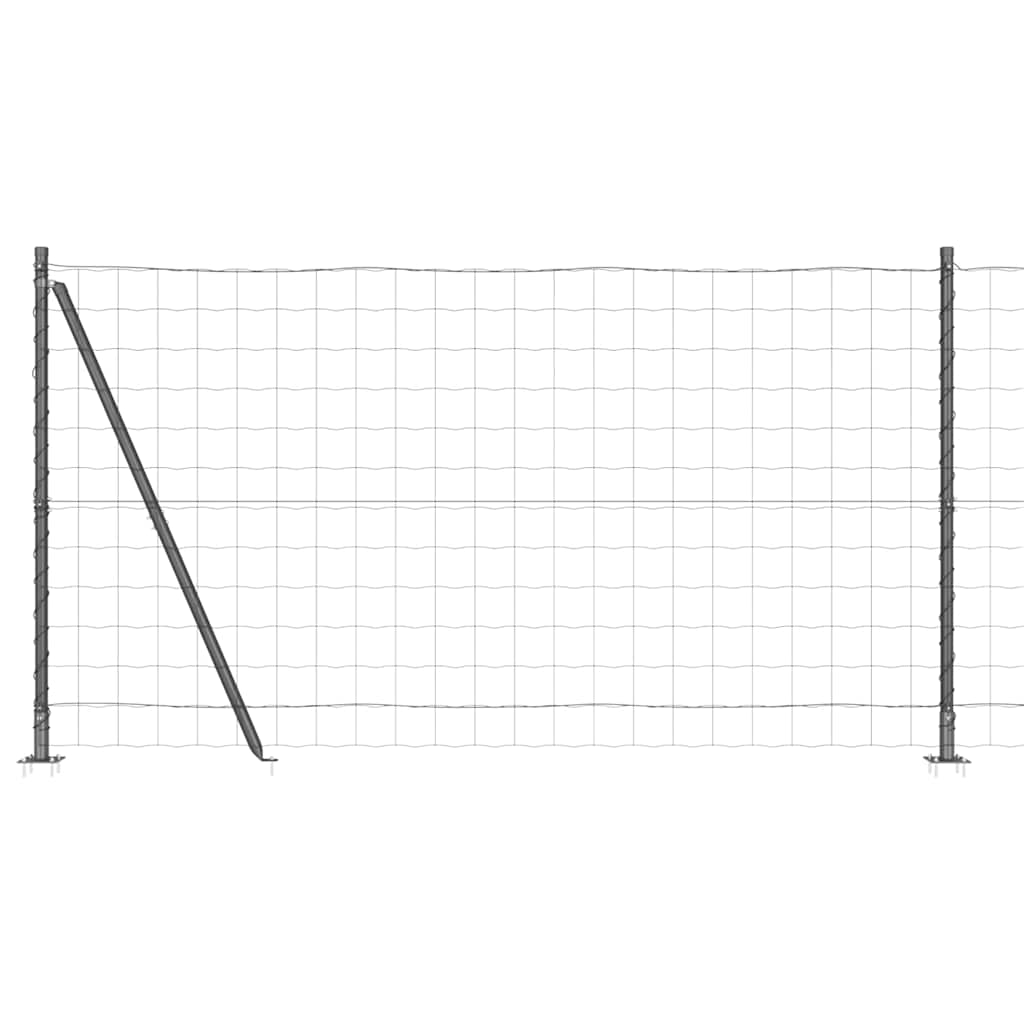Ograda s postovima Siva 1,2 x 10 m Čelik