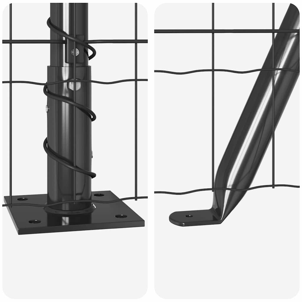 Ograda s postovima Siva 1,2 x 25 m Čelik i PVC