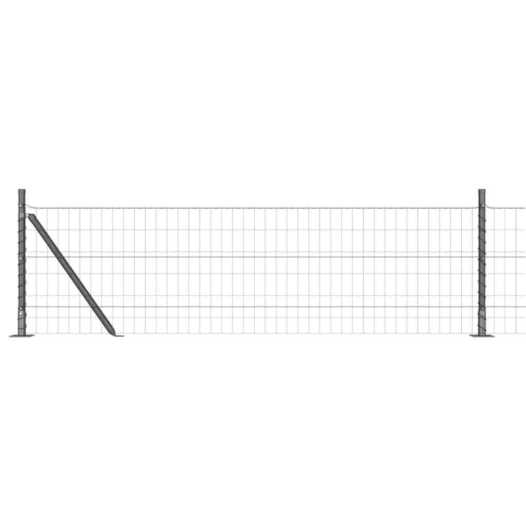 Ograda s postovima Siva 0,4 x 50 m Čelik i PVC