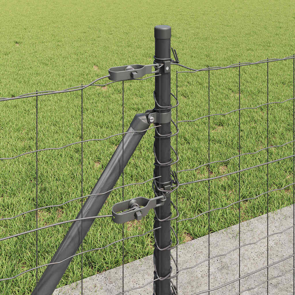 Ograda s postovima Siva 0,4 x 50 m Čelik i PVC