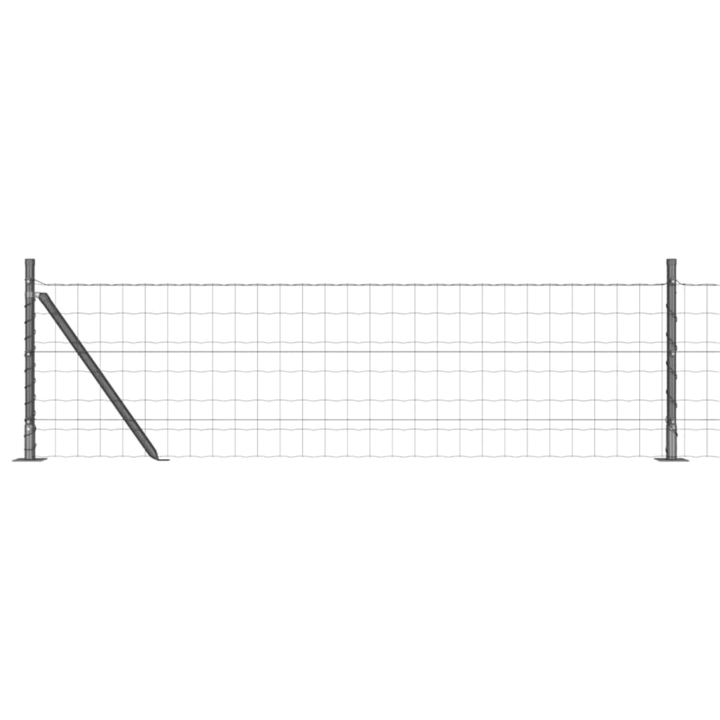 Ograda s postovima Siva 0,4 x 50 m Čelik i PVC