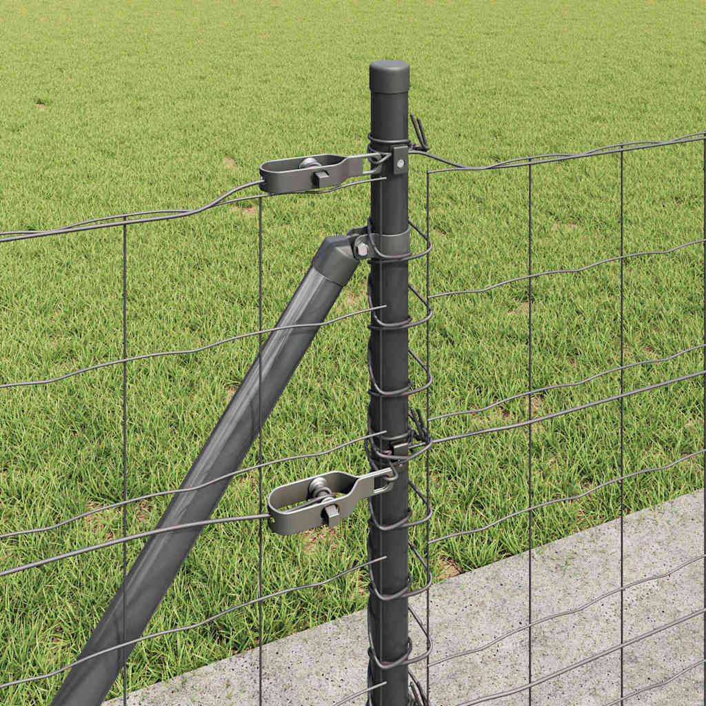 Ograda s postovima Siva 0,4 x 50 m Čelik i PVC