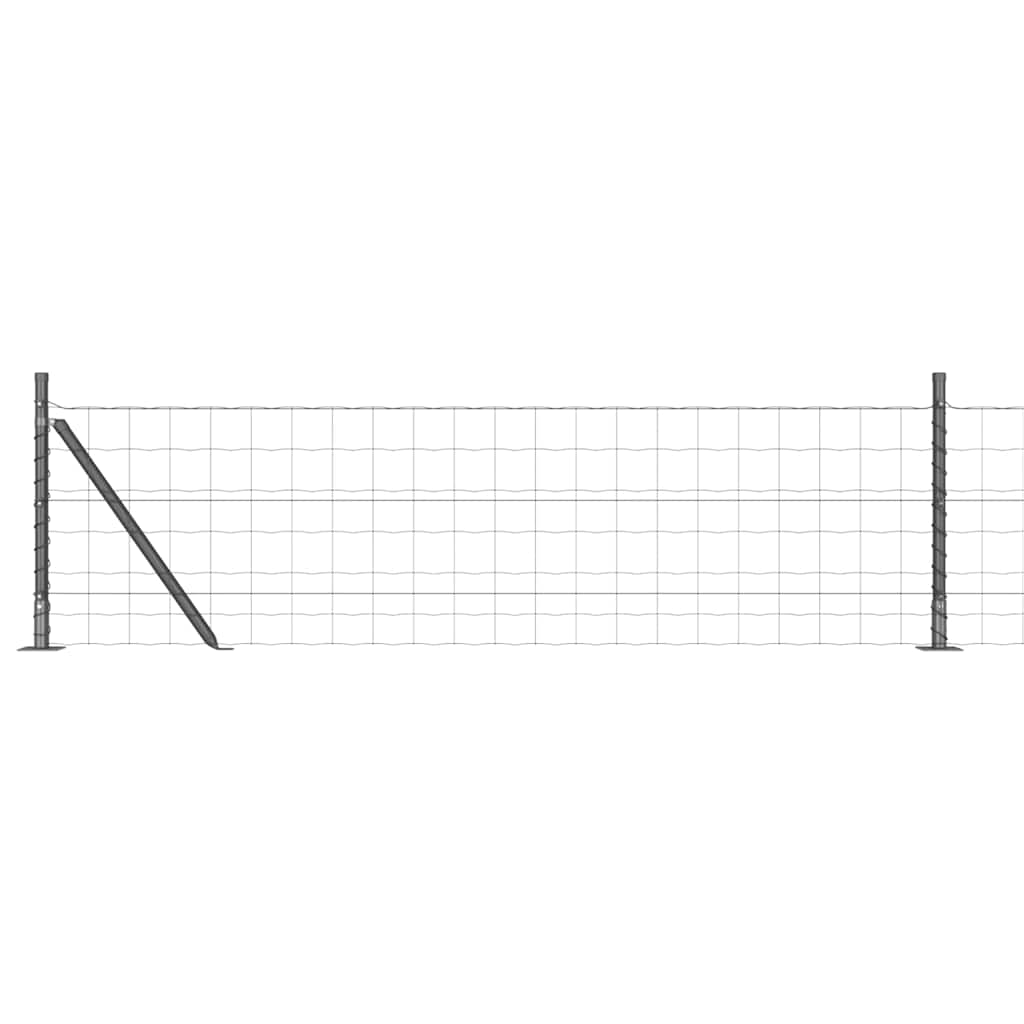 Ograda s postovima Siva 0,4 x 50 m Čelik i PVC