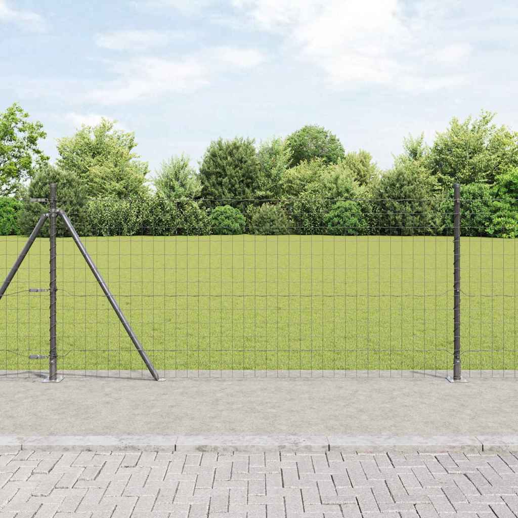 Ograda s postovima Siva 1 x 25 m Čelik