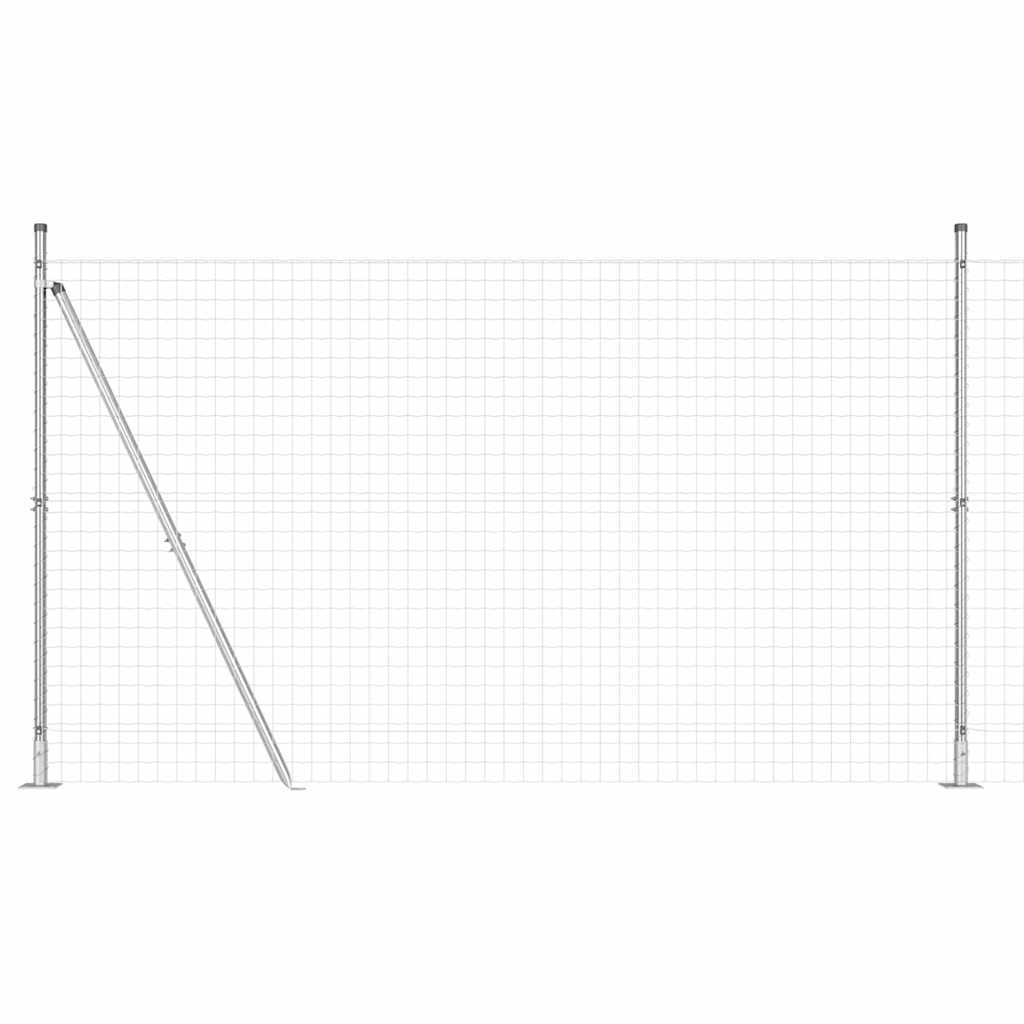 Ograda s postovima Srebrno 1,4 x 10 m Čelik