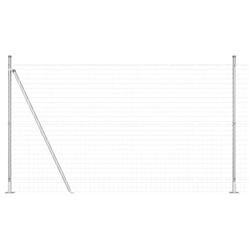 Ograda s postovima Srebrno 1,5 x 10 m Čelik