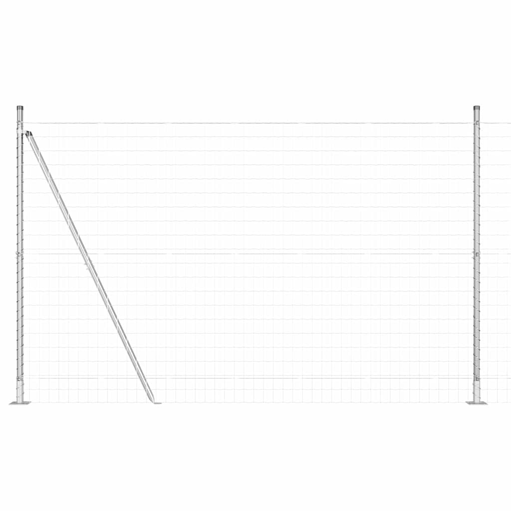 Ograda s postovima Srebrno 1,4 x 10 m Čelik