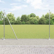 Vanjski Euro Ograda s Betonskom Podlogom 10 x 1,5 m Srebrna