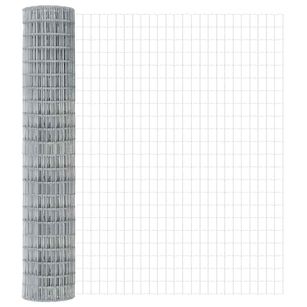 Vanjski Euro Ograda s Betonskom Podlogom 10 x 1,5 m Srebrna