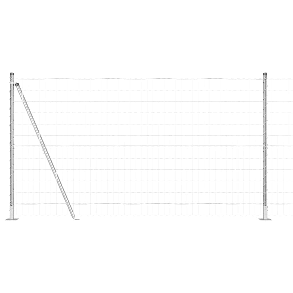 Vanjski Euro Ograda s Betonskom Podlogom 10 x 1,2 m Srebrna