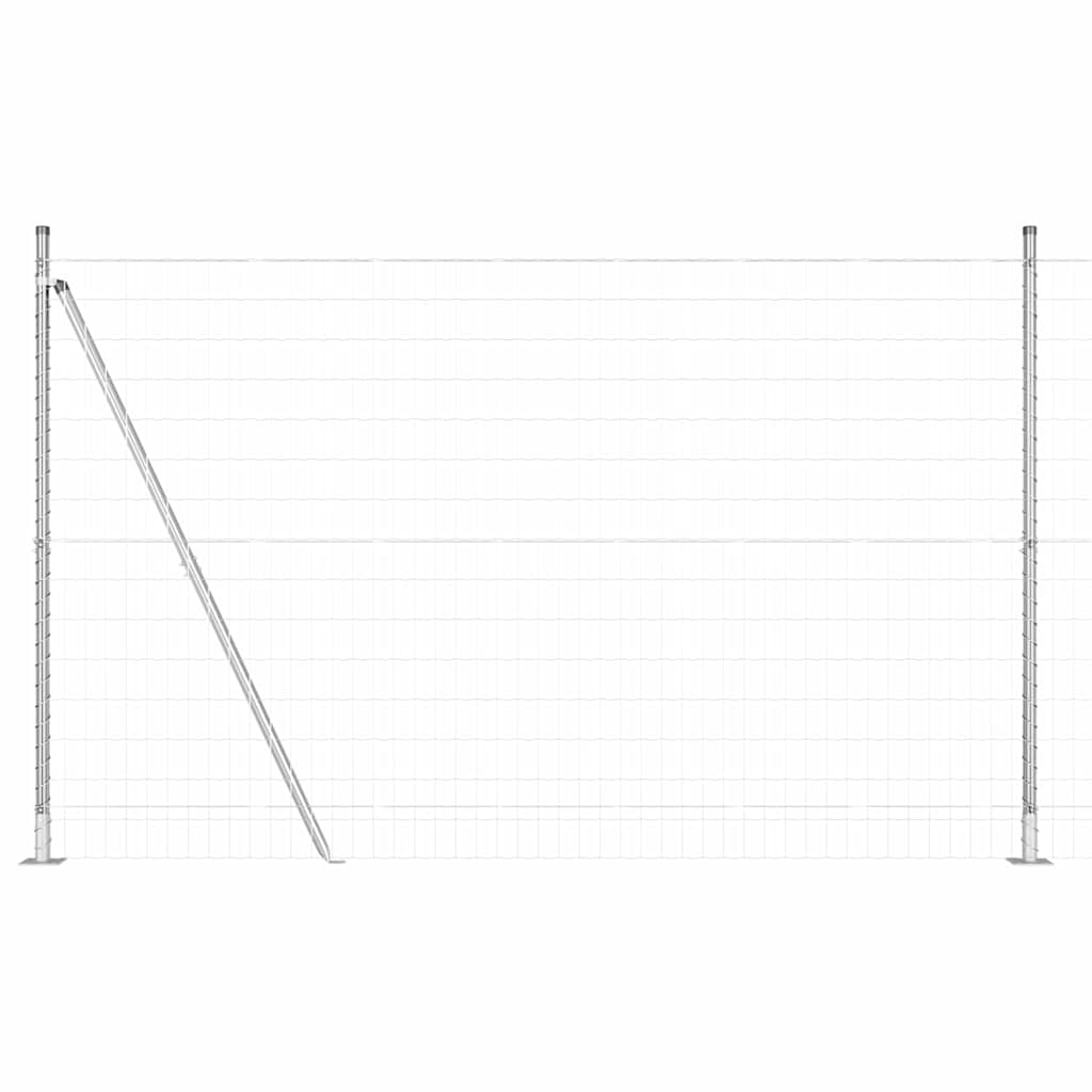 Ograda s postovima Srebrno 1,5 x 10 m Čelik
