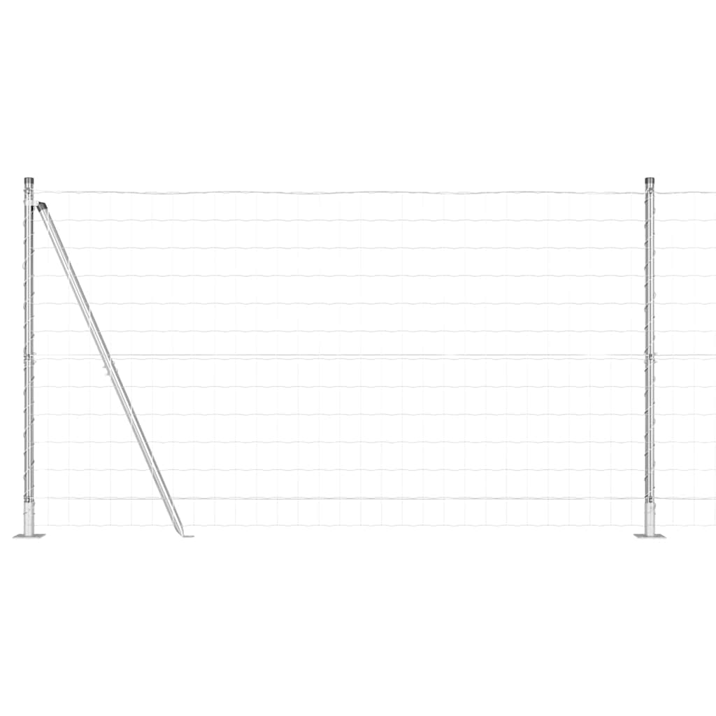 Ograda s postovima Srebrno 1,2 x 10 m Čelik