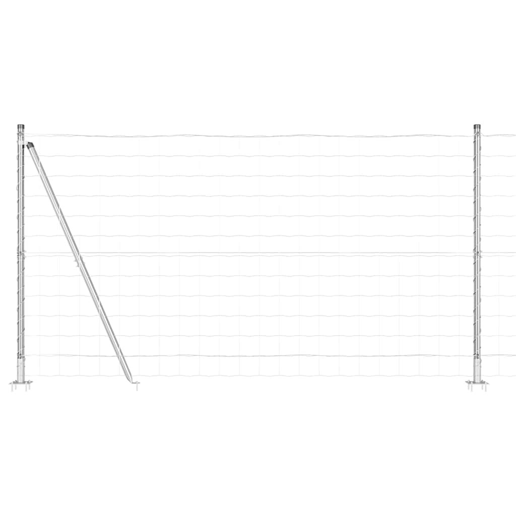Ograda s postovima Srebrno 1,2 x 10 m Čelik