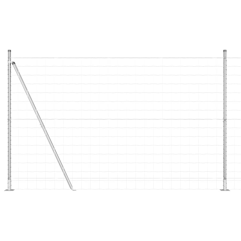 Ograda s postovima Srebrno 1,4 x 10 m Čelik