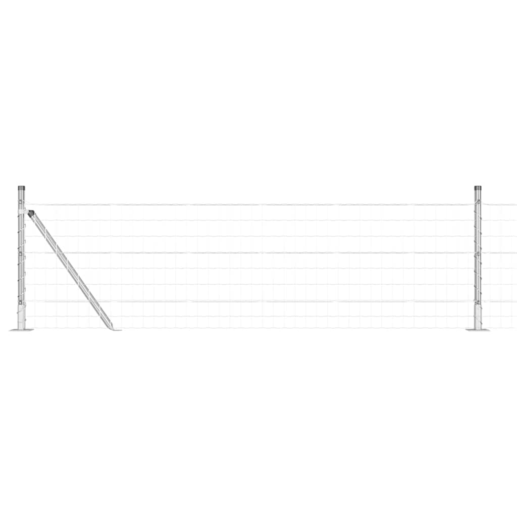 Vanjski Euro Ograda s Betonskom Podlogom 25 x 0,6 m Srebrna