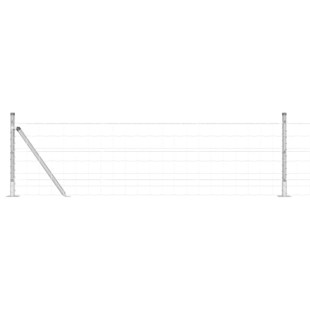 Ograda s postovima Srebrno 0,4 x 50 m Čelik