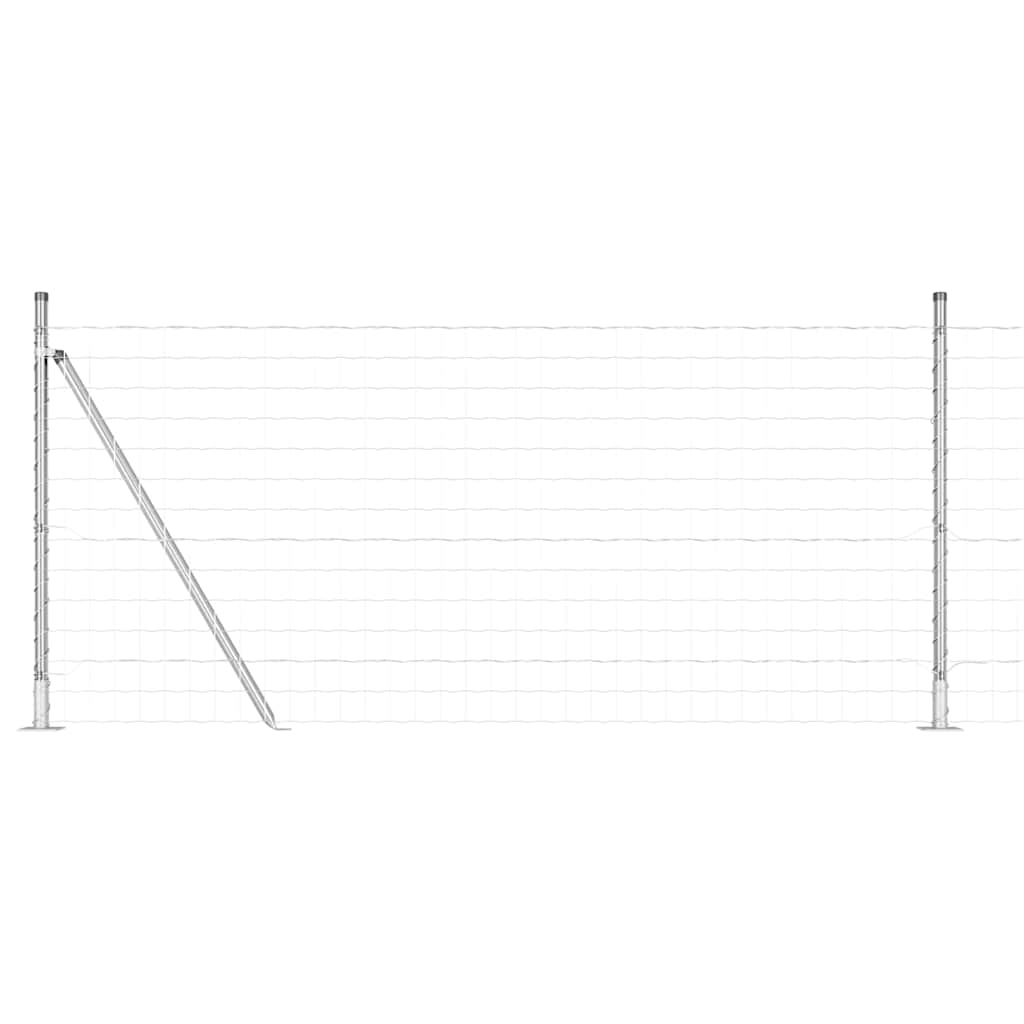 Ograda s postovima Srebrno 1 x 10 m Čelik