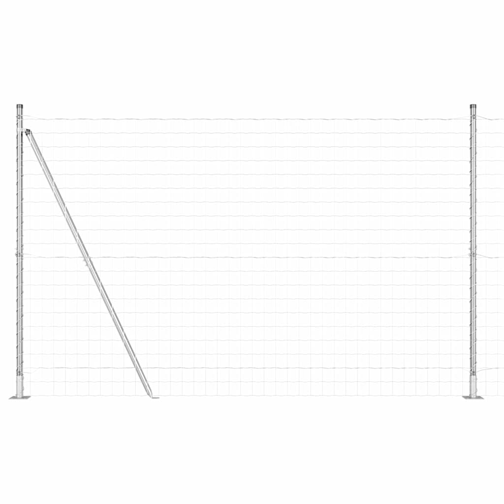 Ograda s postovima Srebrno 1,4 x 10 m Čelik