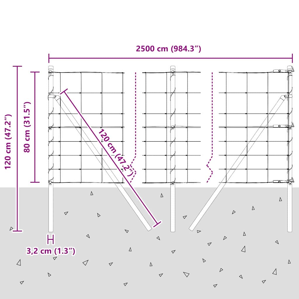 Stup za ogradu Galvanizirano 25 x 0,8 m Čelik