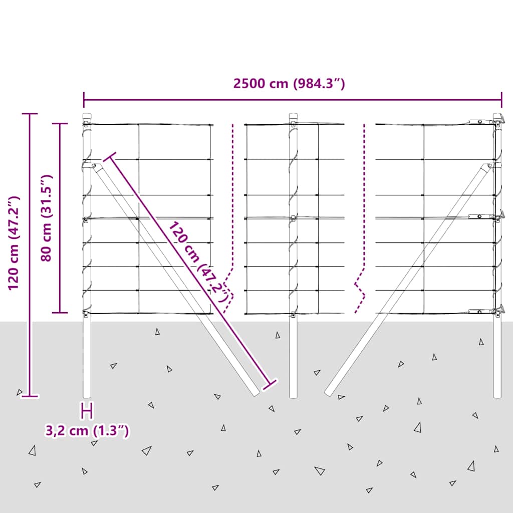 Stup za ogradu Galvanizirano 25 x 0,8 m Čelik