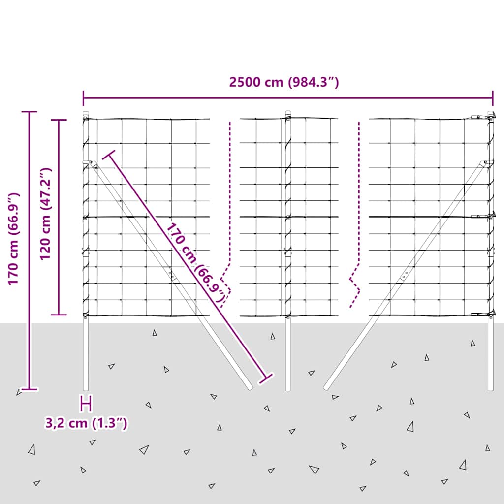 Stup za ogradu Galvanizirano 25 x 1,2 m Čelik