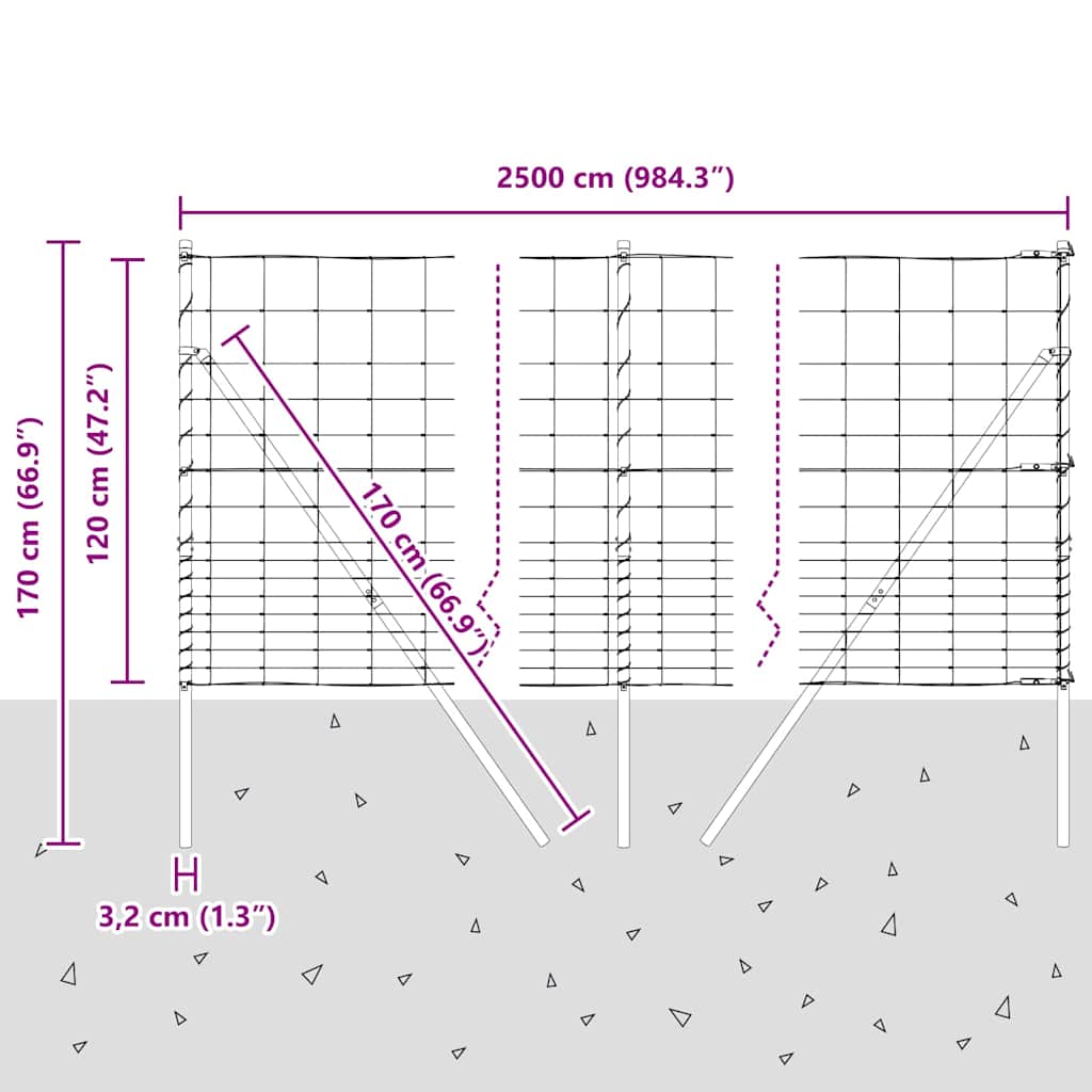 Stup za ogradu Galvanizirano 25 x 1,2 m Čelik